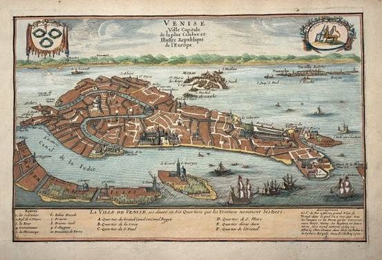 De Fer Nicolas (1646-1720) Venise. Ville Capitale de la plus celebre et illustre Republique de l'Europe 1700 Parigi 